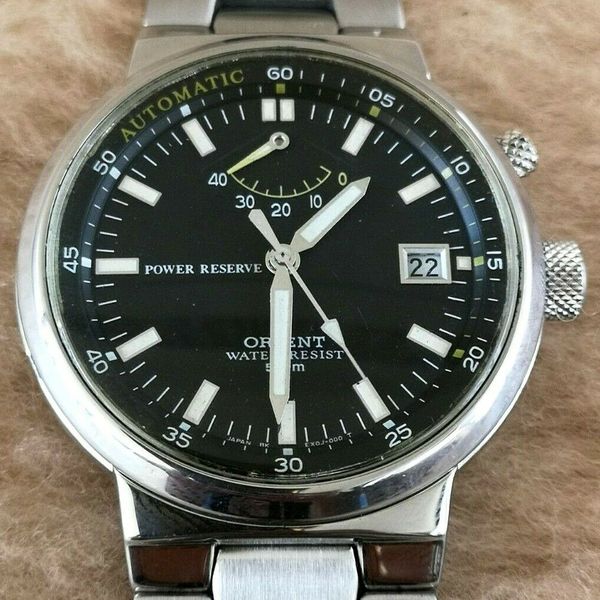 ORIENT POWER RESERVE Automatic EXOJ-CO-CS All Stainless Steel 37mm