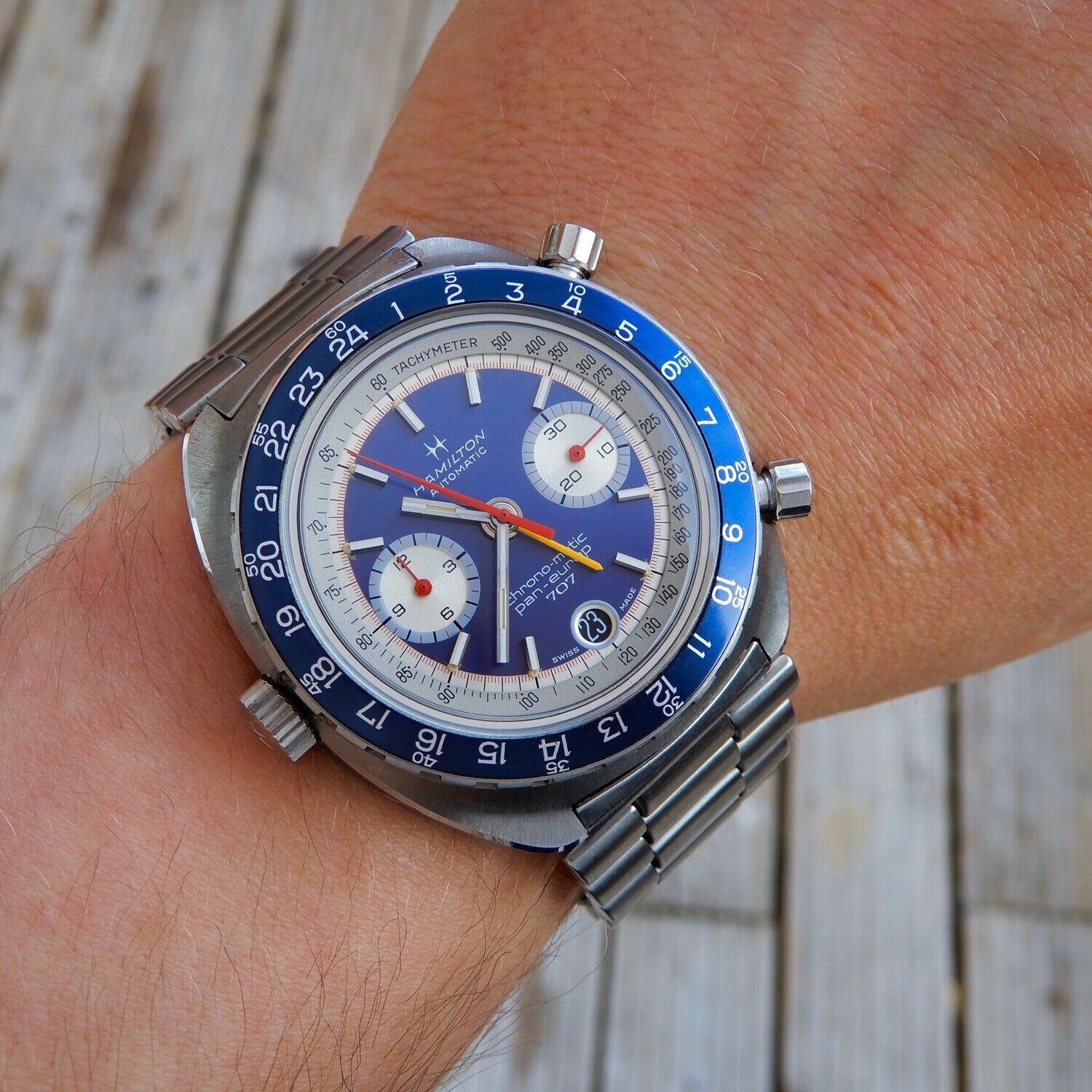 Hamilton Pan Europ GMT 707 1971 Vintage Automatic Heuer Cal 12