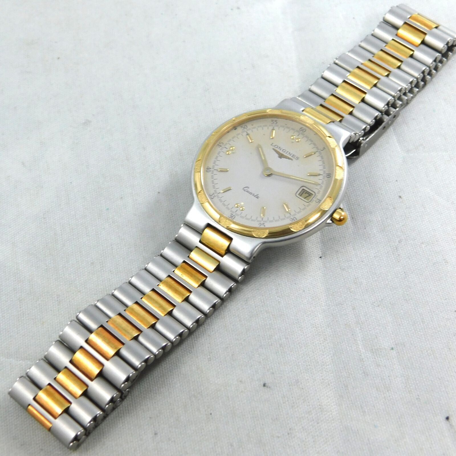 LONGINES CONQUEST L161.4 DATE MEN'S SILVER VINTAGE WATCH