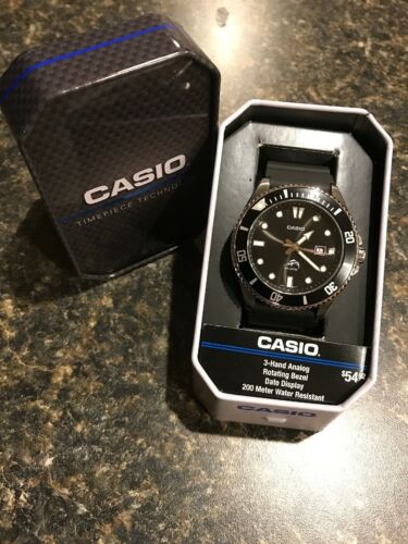 men's black analog anti reverse bezel watch