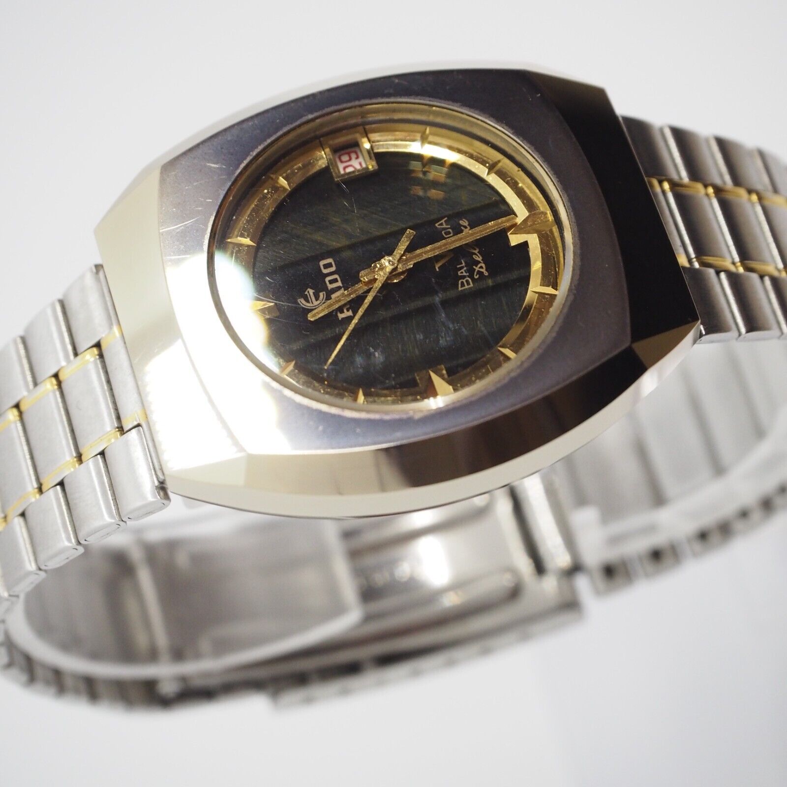 Rado Balboa Deluxe Watch Men Automatic 35mm Black Gold Vintage 