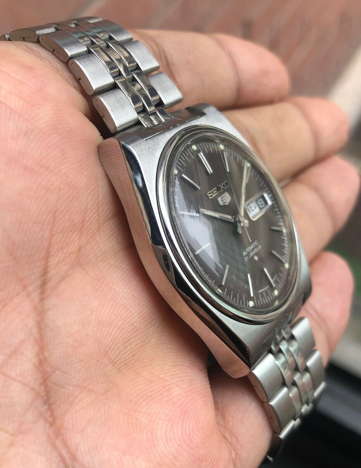 Seiko 5 1970 BROWN Sunburst dial Vintage 6119-8410 Automatic Full 
