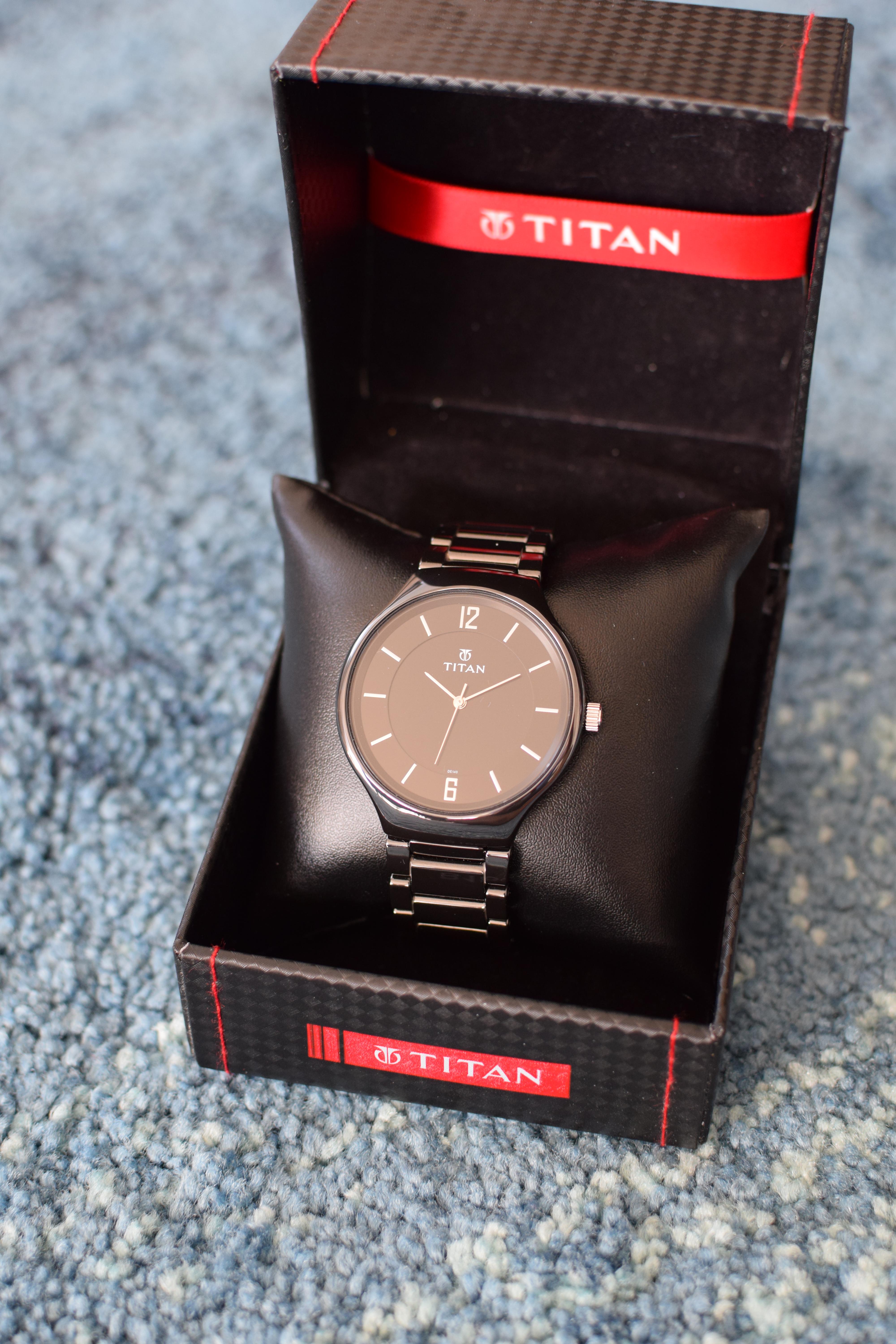 titan black ceramic watch