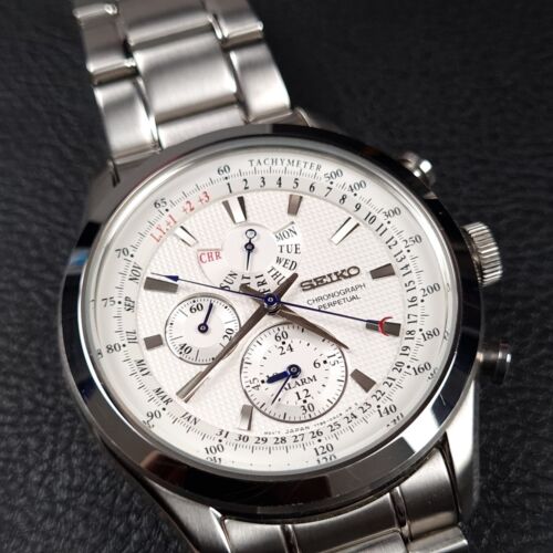 Seiko Perpetual Calendar 7T86 0AC0 SPC123P QUARTZ MENS WATCH USED