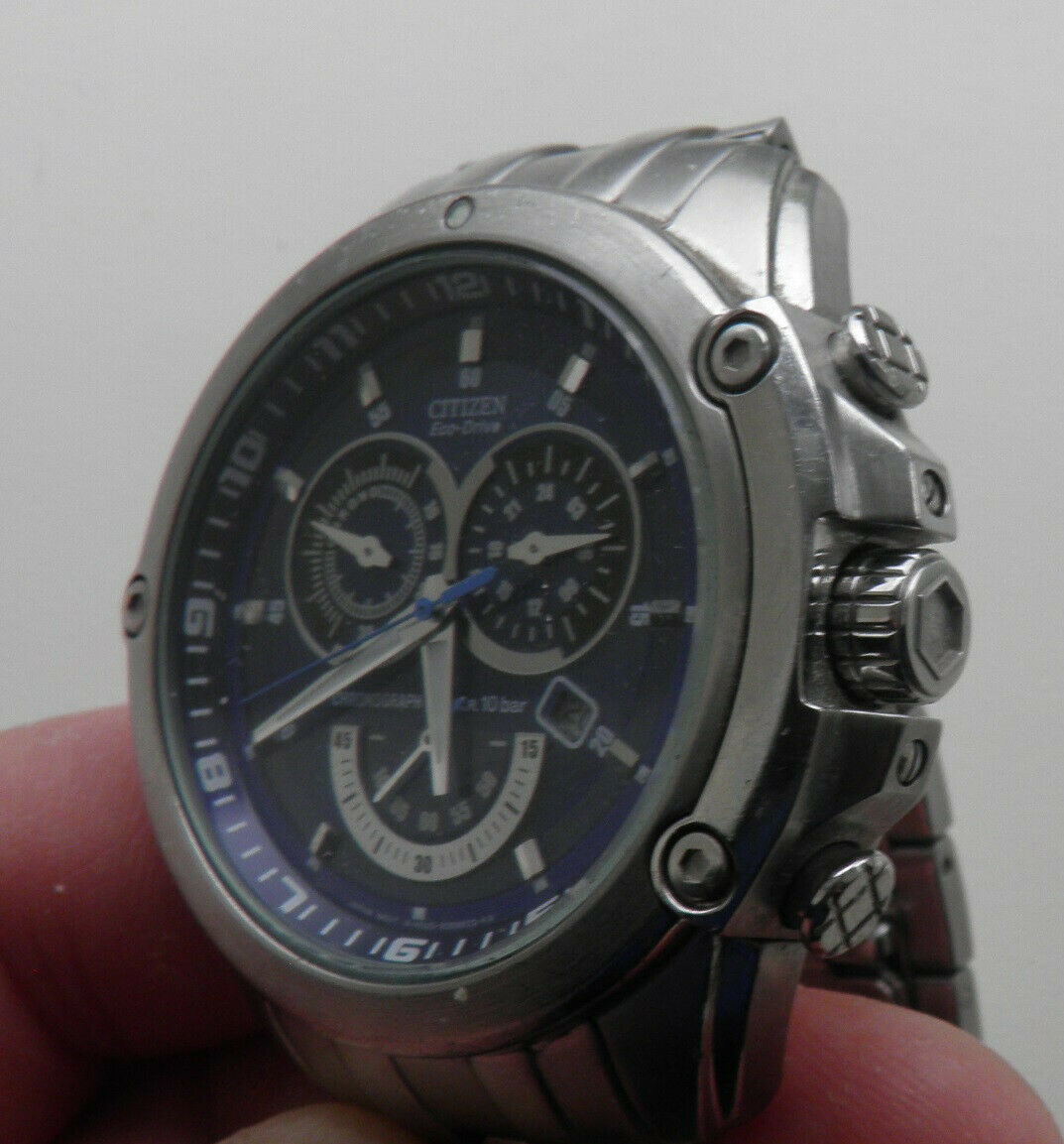 稼働品／CITIZEN Eco-Drive chronograph H500 SUPERB RARE CITIZEN N-H500-S089820-KA ECO-DRIVE CHRONOGRAPH