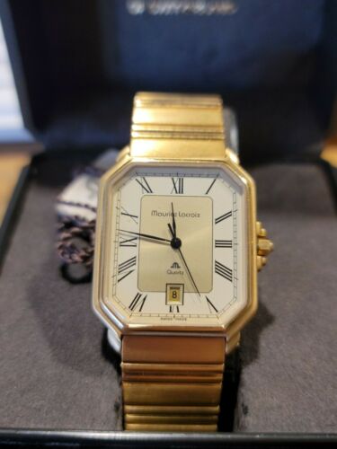 Vintage Designer Maurice Lacroix 80 s Swiss Quartz Date Watch