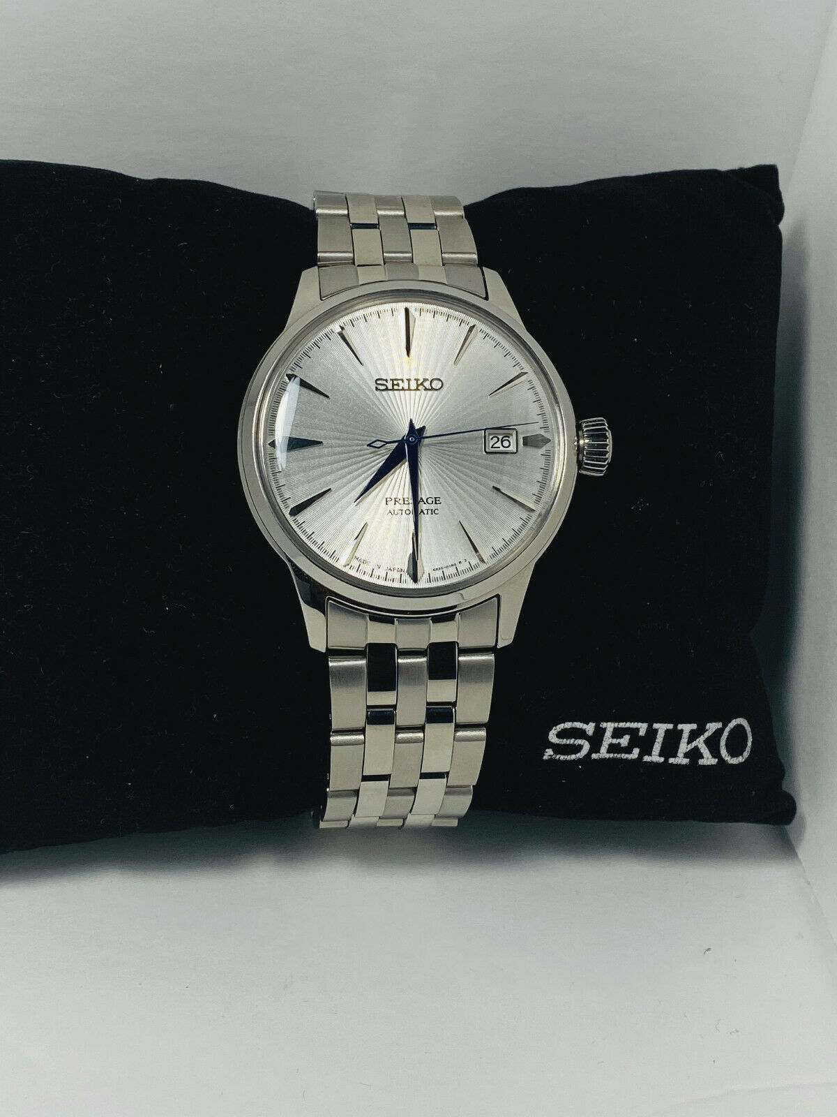 Seiko Men's Presage Automatic Sunray Dial Stainless Steel Watch SRPB77 ...