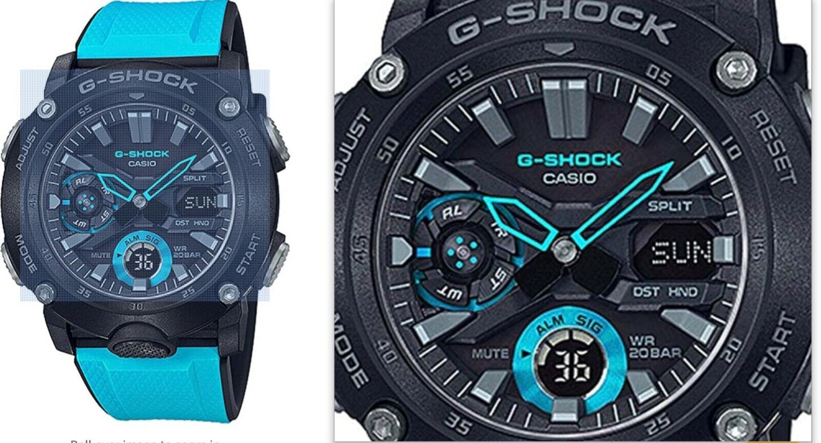 Casio mens carbon core guard watch GA-2000,module# 5590 G-shock