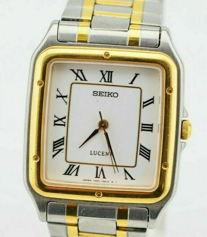 Vintage Seiko Lucent Roman Numerals Quartz Watch 7N01-5190 Japan