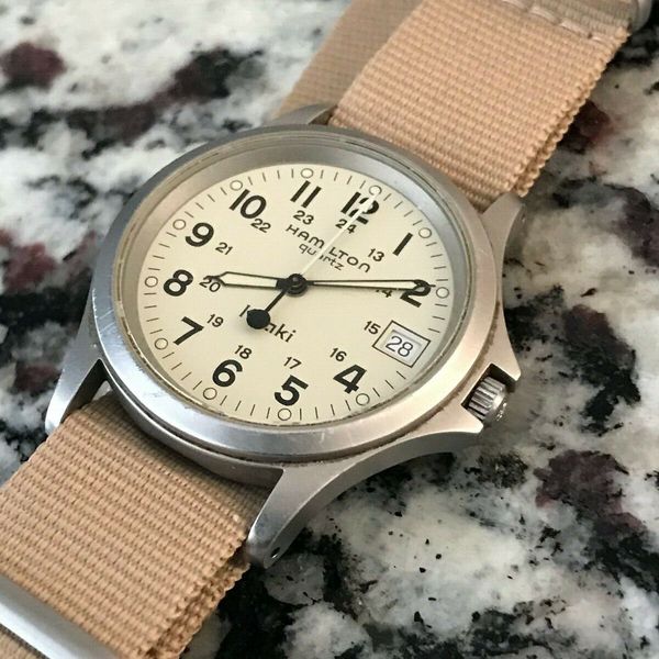 Hamilton Khaki Field Watch 9445B Quartz & Nato G10 Stitched Bonded