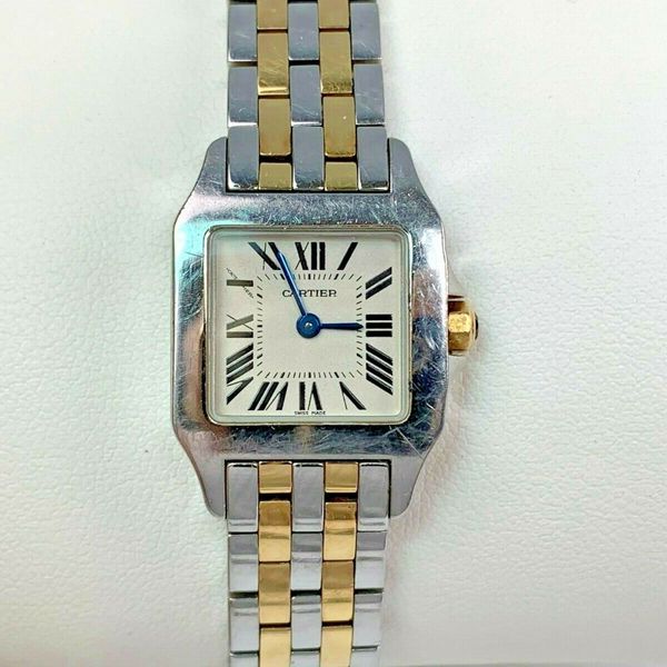 Ladies' Cartier 2698 Tank Watch w/ 18k Gold & Stainless Band Santos ...