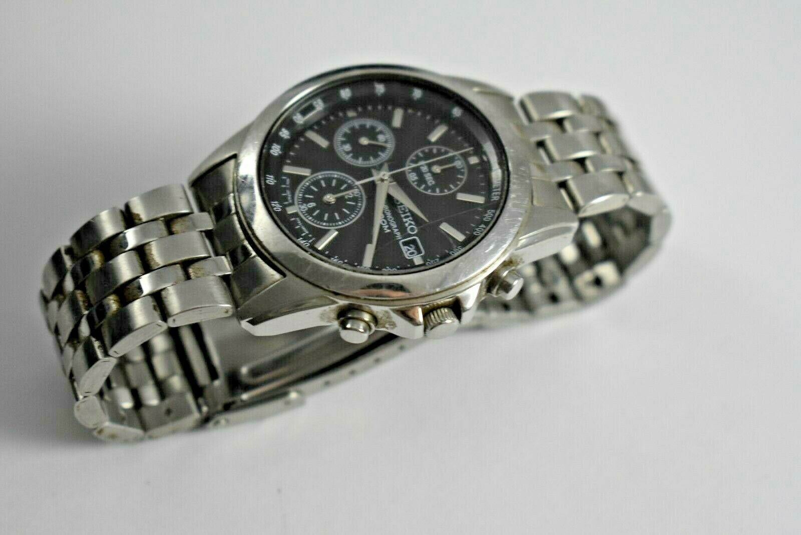 Seiko Quartz Chronograph 100M 7T92-0LH0 Mens Wrist Watch Working  |  WatchCharts