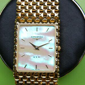 Vintage Longines QWR Gold Plated Men's Mother Of Pearl Dial