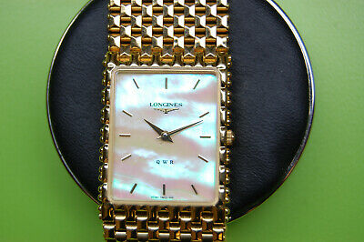 Vintage Longines QWR Gold Plated Men s Mother Of Pearl Dial