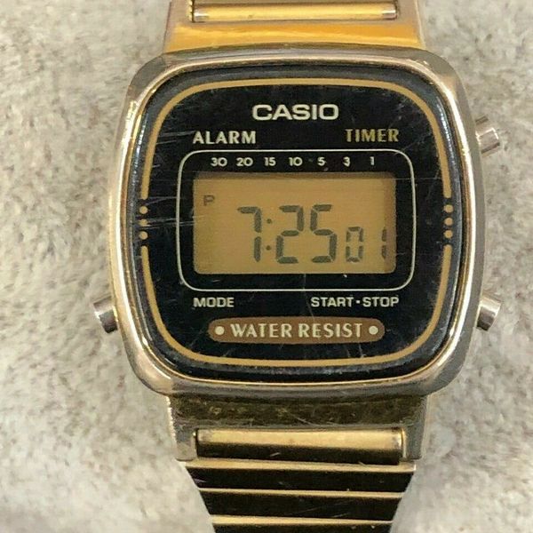 Casio Ladies Gold Tone Digital Watch LA670W New Battery WatchCharts