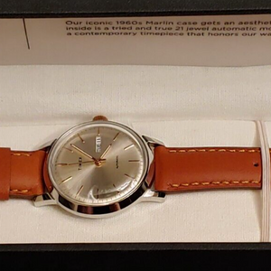 Timex TW2U11800ZV Marlin Automatic Brown Leather Strap Day Date