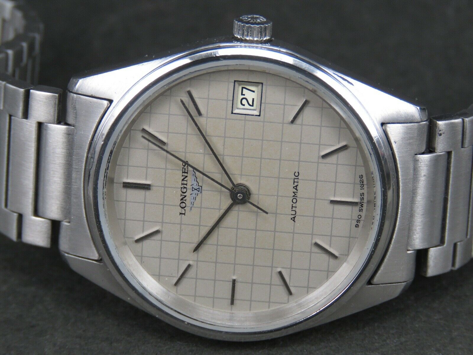 VINTAGE LONGINES 990 SWISS 1626 STAINLESS STEEL SS SWISS DATE AUTO