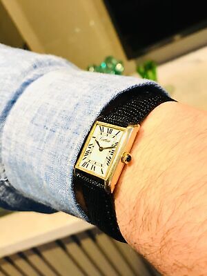 VINTAGE 1970S CARTIER TANK PRE MUST GENTS 23MM 18K GOLD PLATED