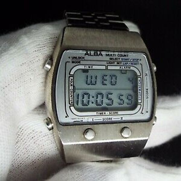Vintage Seiko Alba Digital Game Count Watch 80s Y665-5010 RETRO