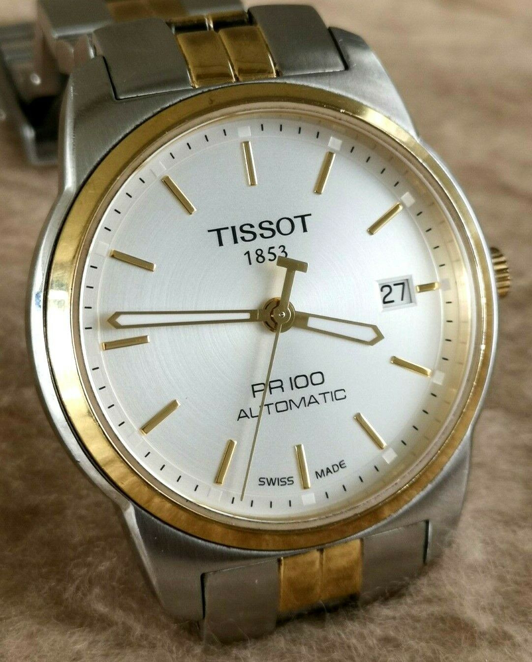 TISSOT PR100 AUTOMATIC T049407A GOLD Plaque Stainless Steel 38mm