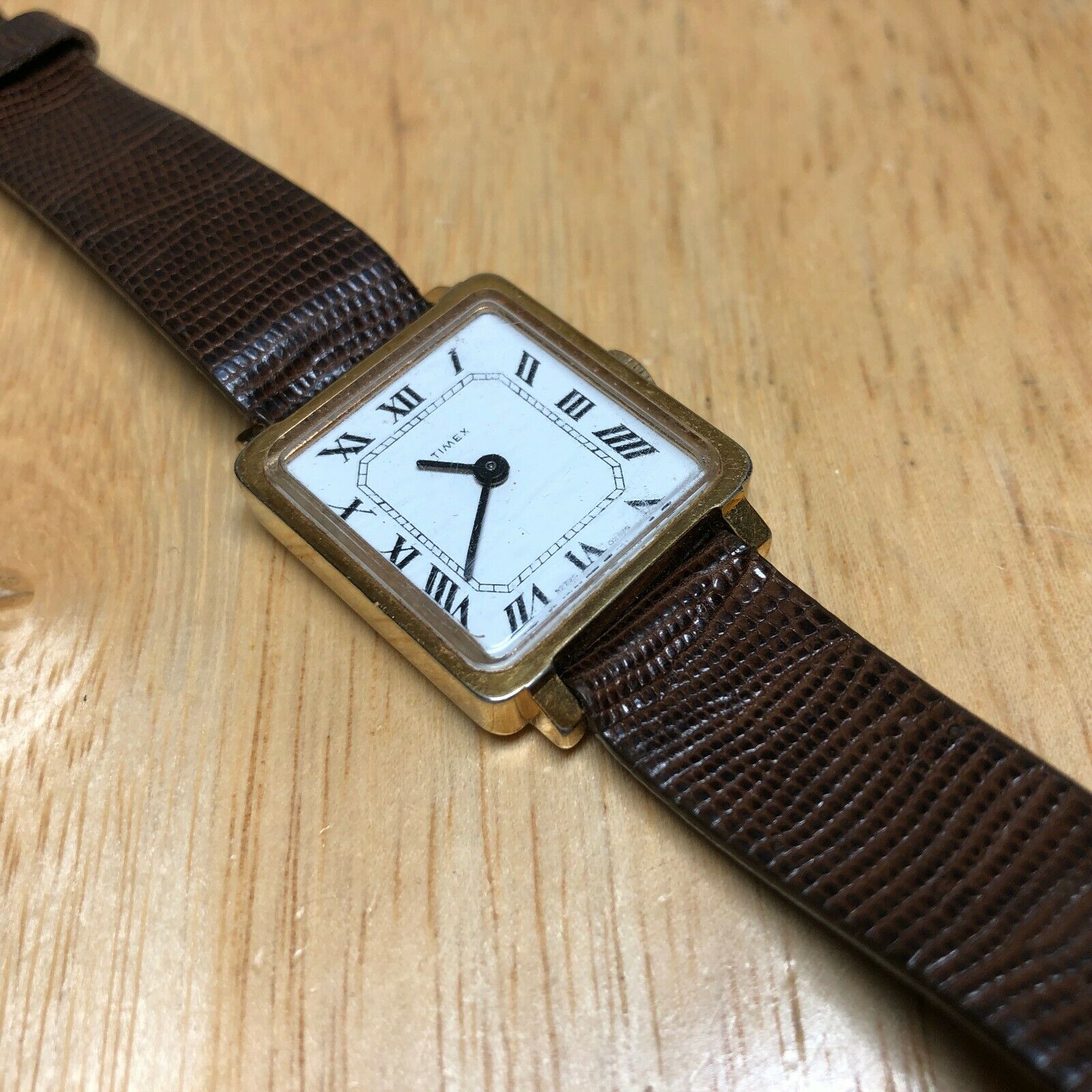 Vintage Timex Unisex Adults Stainless Steel Blue Dial Rectangular Quartz  Watch | eBay