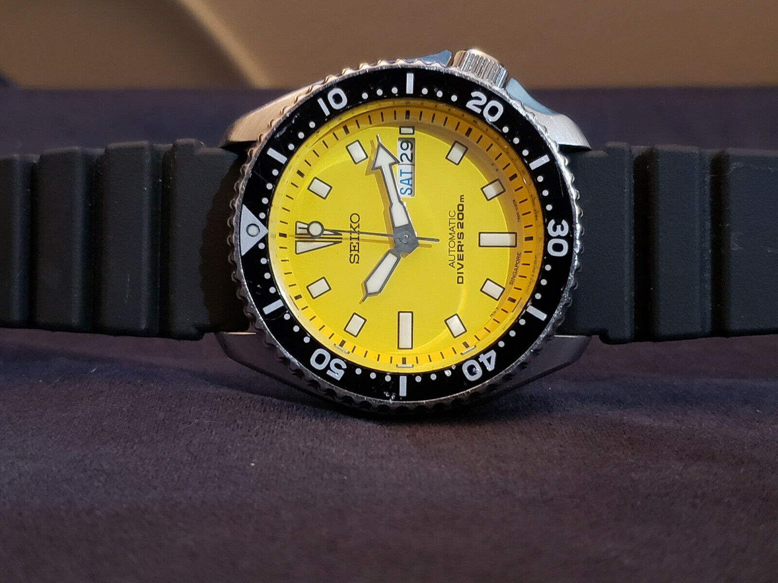 yellow dive watch