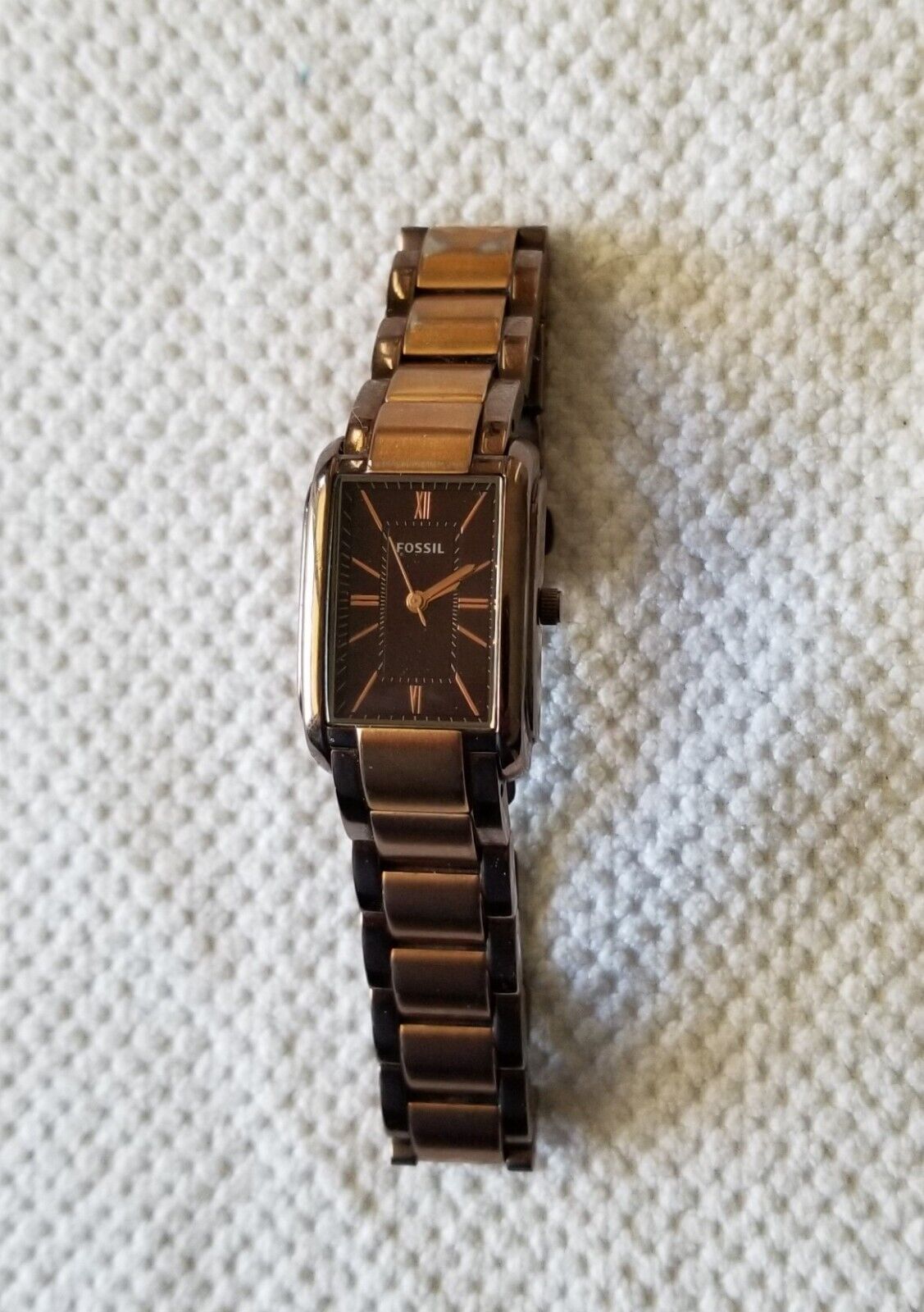 Fossil Copper Tone Stainless Steel Watch ES-3007 5.75\