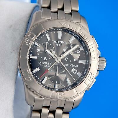 Mens Certina DS First TITANIUM Chronograph Watch Anthracite Dial