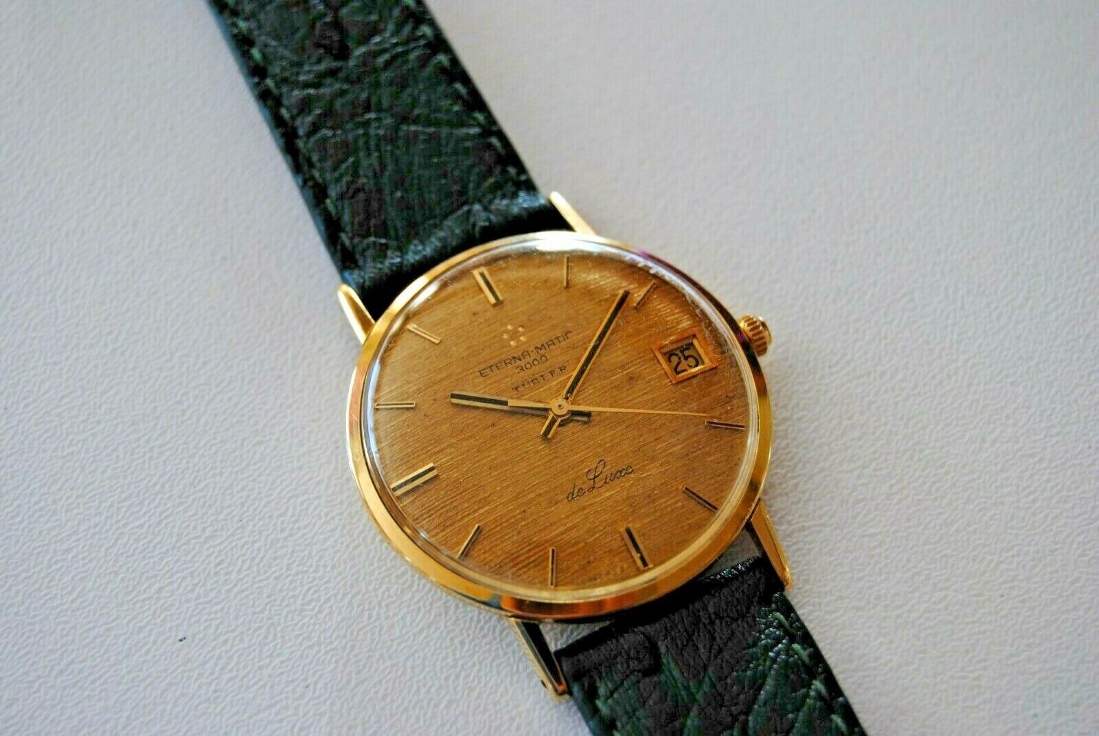 Eterna matic 3000 deluxe gold watch hotsell