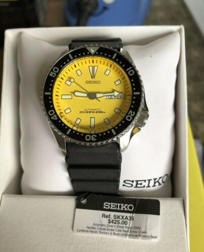 Seiko yellow face hot sale divers watch