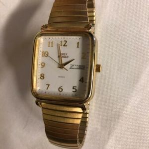 Timex Indiglo Square Vintage Mens Watch Gold | WatchCharts