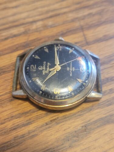 Vintage Helbros Regency Black Dial Watch Self winding Runs automatic military WatchCharts