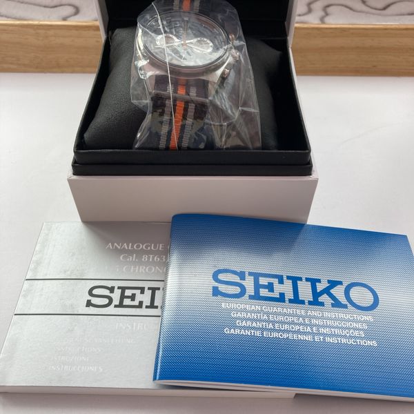 Seiko SSB403 Orologio Uomo Cronografo - Quadrante Grigio Con Dettagli Arancioni, Cinturino In Nylon, 41mm - 6