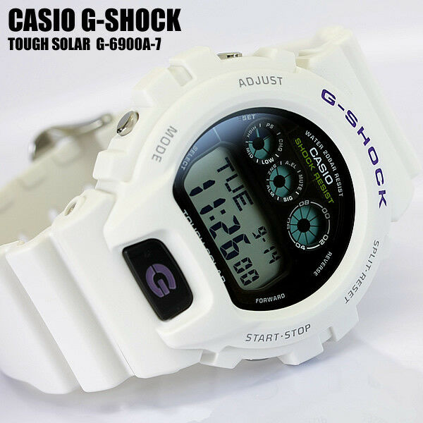 Casio G-Shock G-6900A-7 Tough Solar White Resin Digital Mens Casio G-Shock G-6900A-7 Tough Solar White Resin Digital Mens