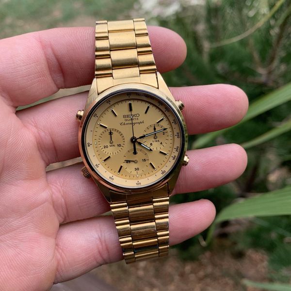 WTS] Seiko 7a28-7029 Quartz Chronograph, Gold-Tone Vintage 1983