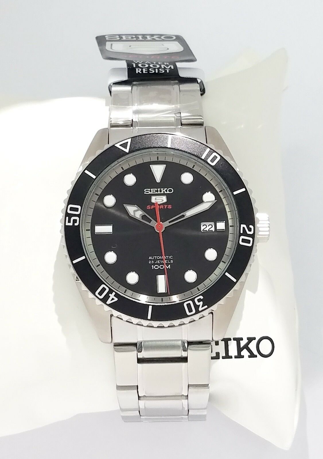 SEIKO 5 Automatic SPORTS 100m SRPB91K1 Cal 4R35 23 Jewels NEW Stainless  BLACK | WatchCharts