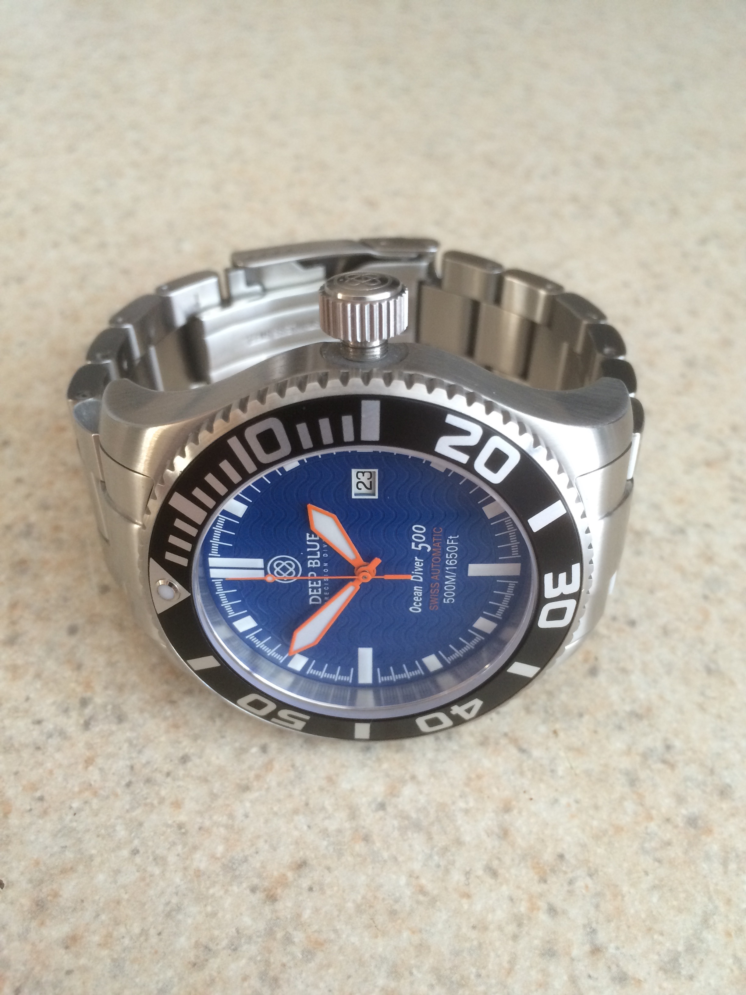 FS Deep Blue Ocean Diver 500 SWISS ETA 2824 2 Blue Dial