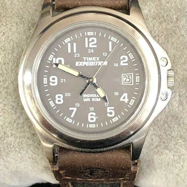 Ladies Timex Expedition Indiglo WR50M Military Dial Date Watch New ...