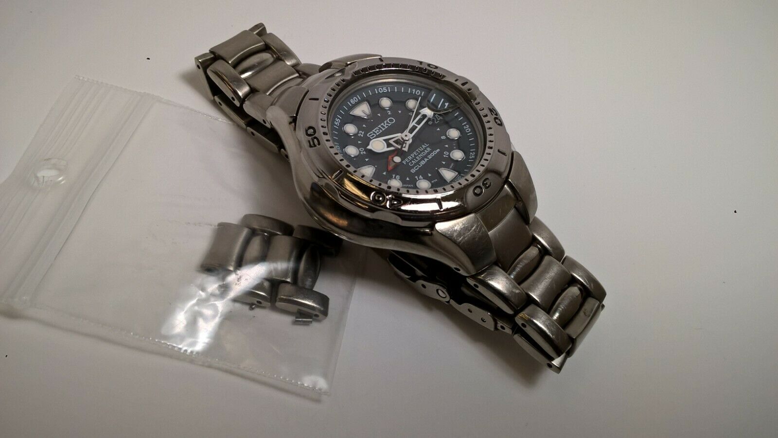 Rare Black Seiko Pippin SBJC003 8F58-0020 Titanium HAQ Perpetual GMT Diver  | WatchCharts Marketplace