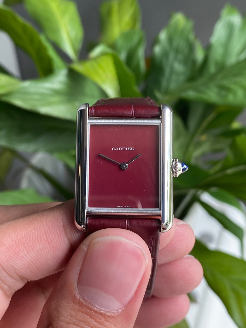 SALE WSTA0054 Cartier Tank Must Oxblood Red dial WatchCharts