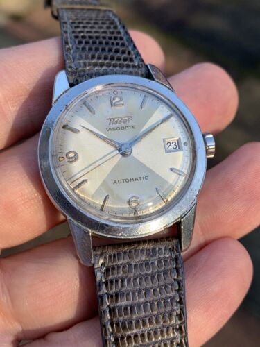 Vintage Tissot Harlequin dial mens watch steel swiss made