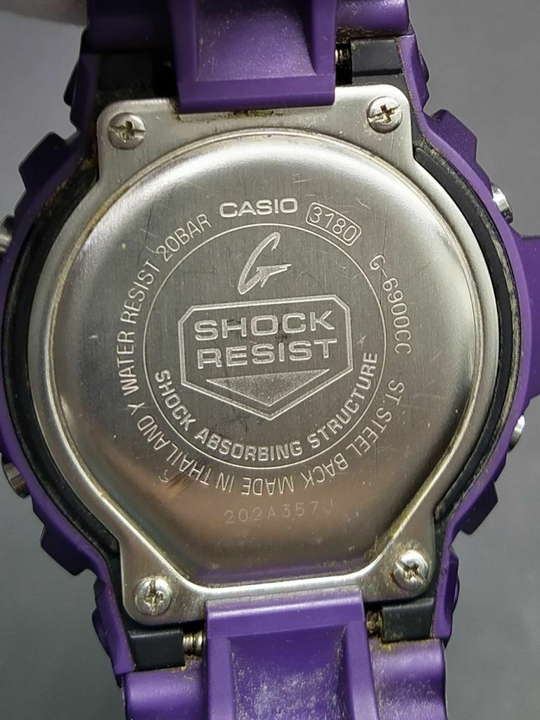 C asio G shock G 6900CC 6 Purple Tough Solar Digital Watch WatchCharts Marketplace