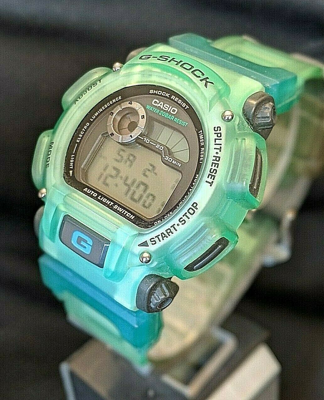 Vintage Casio G-Shock DW-9000XS-3T G-Lide Watch Jelly Green X