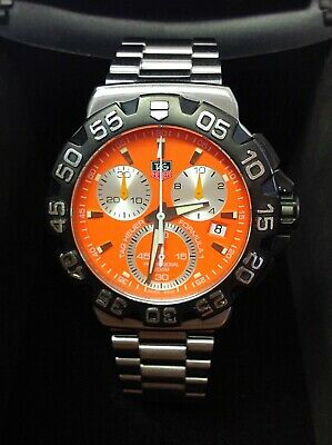 Tag Heuer Formula 1 CAH1113 Chronograph Orange Dial BOX AND PAPERS