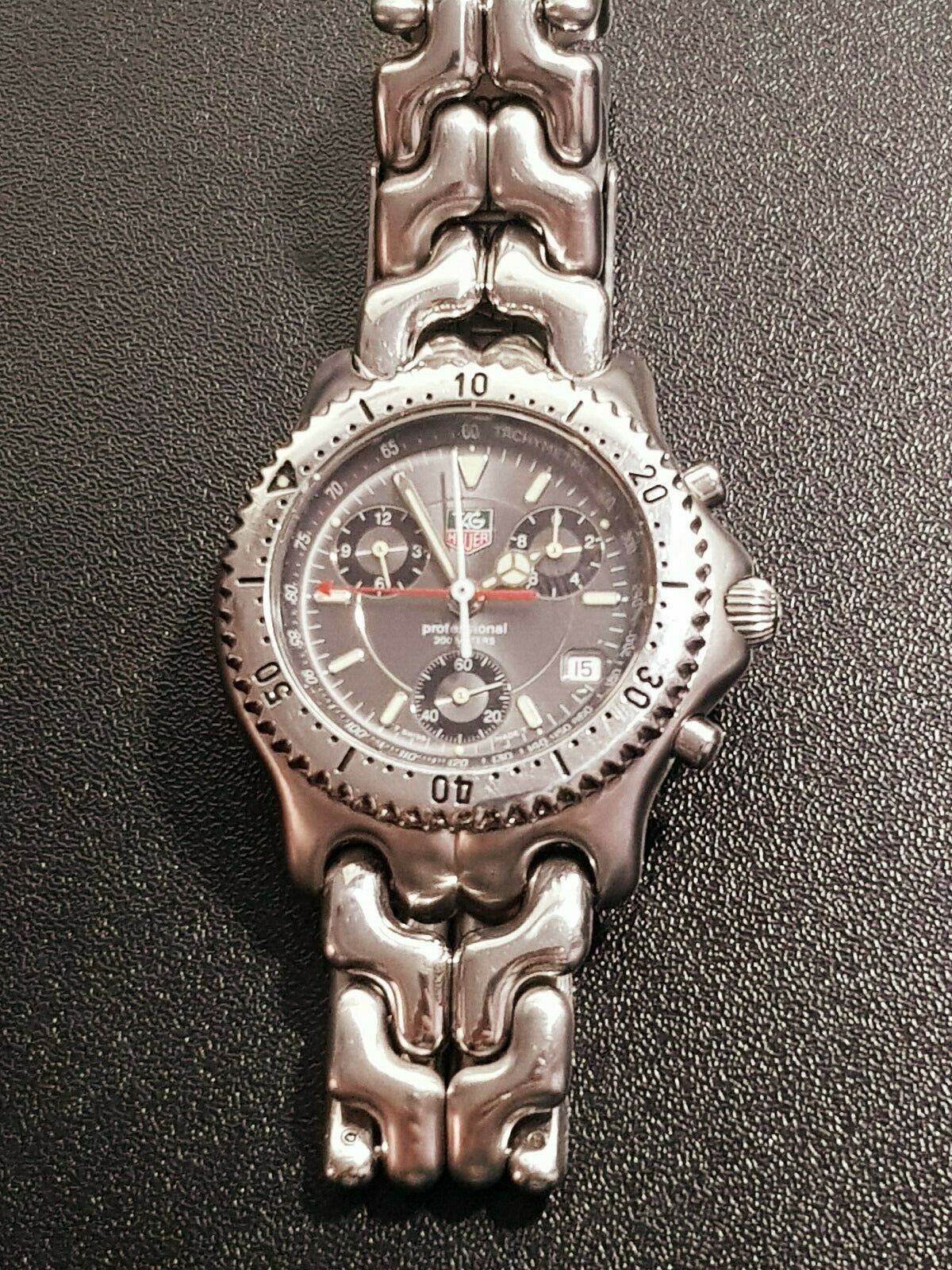 GENTS TAG HEUER LINK SEL CG 1115 CHRONOGRAPH BOXED