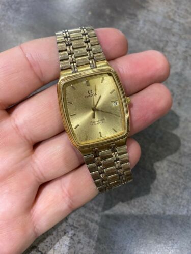 Vintage Omega Seamaster Cal 1420 Gold Plated Quartz Swiss Watch