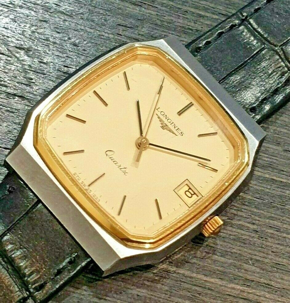 Stunning Longines Quartz 970 Swiss 1633 Gold Plated Stainless Mens