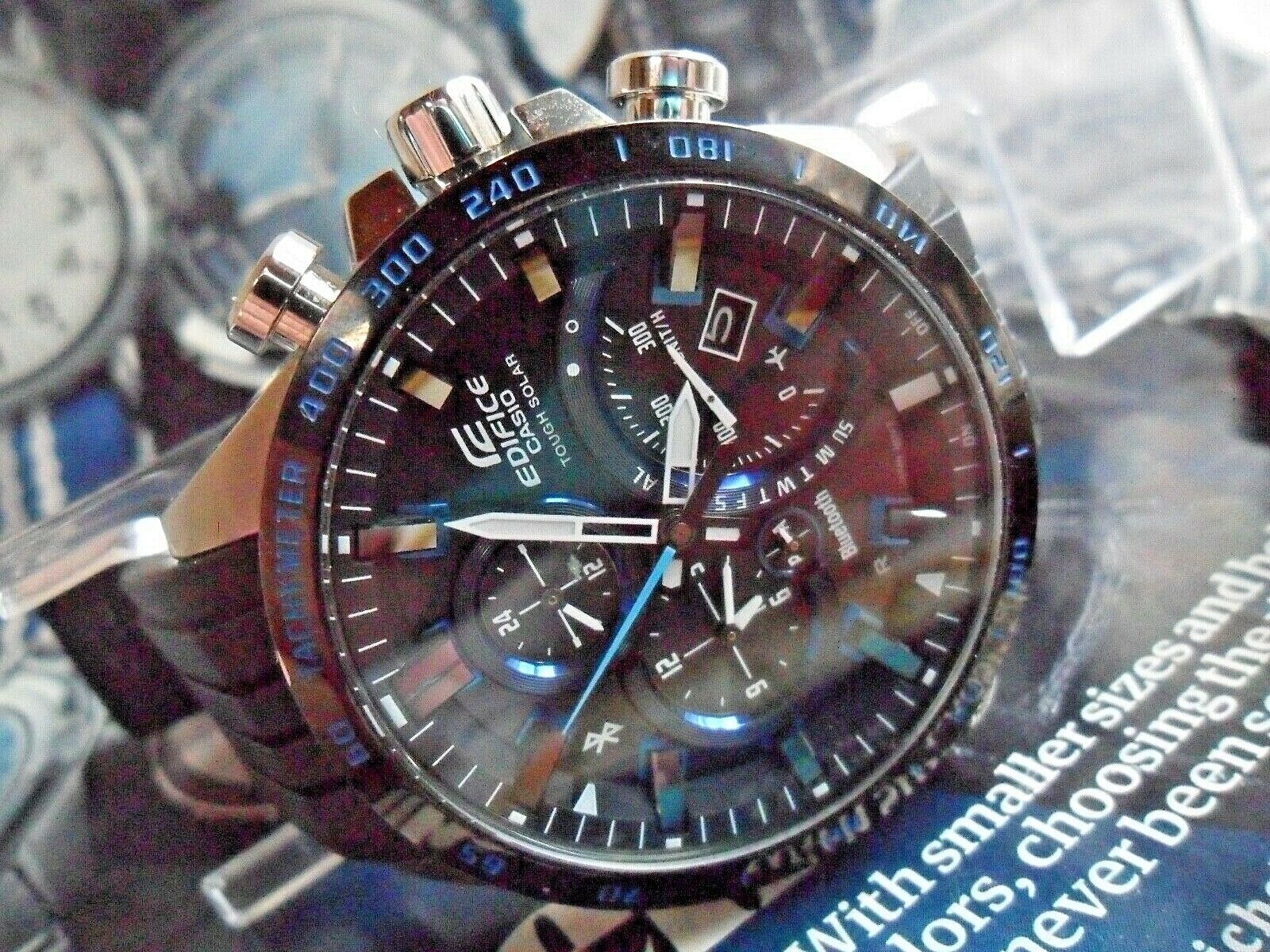 LN Super Clean S S Men s Casio Edifice Tough Solar Bluetooth EQB501XBR 1A Runs WatchCharts