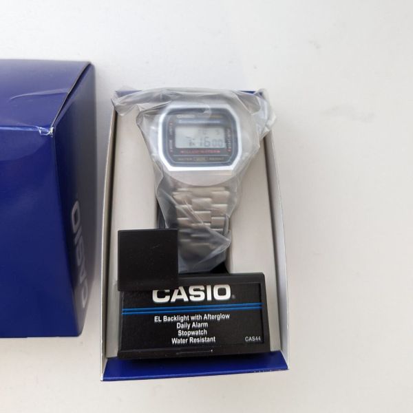 Casio A168W-1 A168WA-1WCR Mens Electro Luminescence Stainless Steel ...