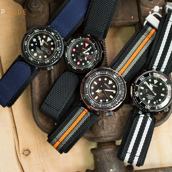 FS Strapcode MiLTAT Nylon Velcro Fastener Watch Strap Black, MGreen